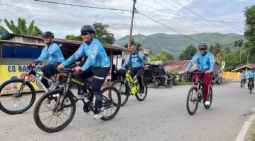 Kapolres Agara Gowes dan Sambangi Warga di Desa Lawe Harum, Serap Aspirasi Masyarakat
