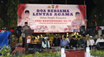 Dibawah  Rintik Hujan Polres Langkat Gelar Doa Bersama Lintas Agama