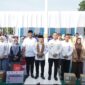 Al Haris Didampingi Hurmin dan Gerry Usai Penyerahan Bantuan Pendidikan Pro Jambi Cerdas