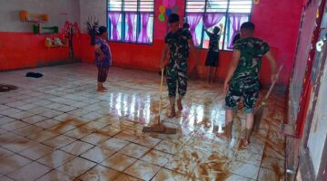 Satgas Gulbencal Kodam I/BB Rampungkan Pembersihan dan Pengecatan SDN 155680 Bonalumban Pascabencana