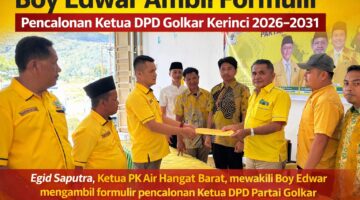 Boy Edwar Ambil Formulir Pencalonan Ketua DPD Golkar Kerinci Periode 2026–2031