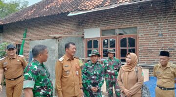 Kasrem 083/Bdj Bersama Sekda Pasuruan dan Forkopimka Tinjau Lokasi TMMD Ke-127 Kodim 0819/Pasuruan