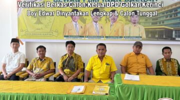 Resmi! SC DPD Golkar Kerinci Umumkan Hasil Verifikasi Berkas Bakal Calon Ketua