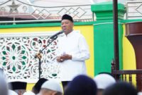 Dokumentasi Foto Bupati Langkat H.Syah Afandin Sholat Idul Fitri di Kecamatan Babalan Brandan 1447 Hijriyah 