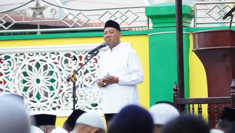 Dokumentasi Foto Bupati Langkat H.Syah Afandin Sholat Idul Fitri di Kecamatan Babalan Brandan 1447 Hijriyah 