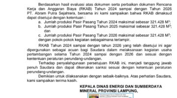 PT Abram Putra Sejahtera Resmi kantong Izin Resmi Dan Siap Kelola Tambang Pasir