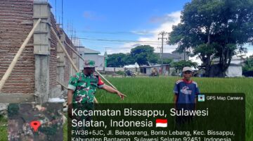 Dukung Swasembada Pangan, Babinsa Bonto Lebang Lakukan Pemantauan Lahan Sawah