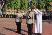 Dokumentasi Foto Sertijab Wakapolres Langkat dari Kompol Husnul ke Kompol Vivin di  Lapangan Janunaraga Mapolres Langkat Rabu (22/4/2026)