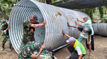 Kodim 0209/Labuhanbatu Rampungkan Pembangunan Jembatan Aramco di Desa Babussalam