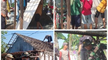 Sinergi TNI dan Rakyat,Babinsa Koramil 0812/20 Karangbinangun Bedah Rumah Tidak Layak Huni di Tiga Desa