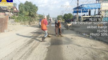 Material Lumpur di Jalan Nasional Aceh Tenggara–Medan Dibersihkan, BPJN Aceh 3.5 Pastikan Jalur Aman