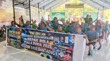 Kodim 1410/Bantaeng Gelar Nobar Piala Dunia 2026, Bangun Kedekatan dan Kebersamaan Dengan Masyarakat