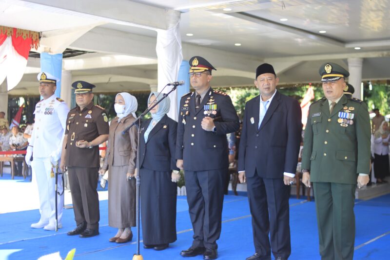 Dokumentasi Foto Kegiatan Kapolres Langkat AKBP David Prasojo di Upacara Bhayangkara ke 80 Polres Langkat 