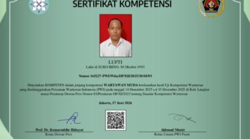Resmi,Kabiro Teropong Barat.com  Langkat Binjai Terima Sertifikat Kompetensi Wartawan