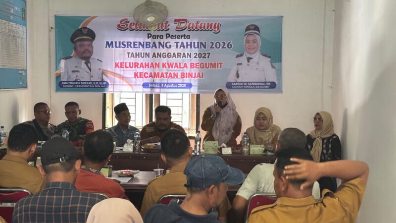 Dokumentasi Foto Kegiatan Murenbang Kelurahan Kwala Begumit di Buka Oleh Lurah Kartini  Br Sembiring SH 