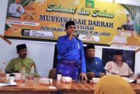 Dokumentasi Foto Kegiatan Ketua Terpilih Ikatan Sarjana Melayu Indonesia Datok dr Agussalim Memberikan Kata Sambutan