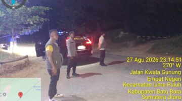 Patroli Malam di SPBU Pulau Sejuk, Polsek Lima Puluh Cegah Antrean & Larang Pengisian BBM ke Jerigen