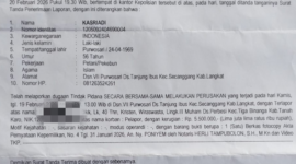 Dokumentasi Foto Pelaporan Kasriadi di SPKT Polres Langkat 