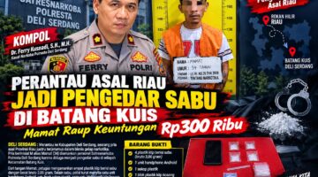 Perantau Asal Riau Jadi Pengedar Sabu di Batang Kuis, Mamat Raup Keuntungan Rp300 Ribu