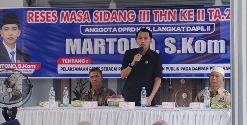 Dokumentasi Foto Kegiatan Anggota DPRD Kabupaten Langkat Fraksi Demokrat Martono Skom di Desa Sidomulyo Kecamatan Binjai Sabtu(12/9/2026)