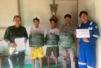Dokumentasi Foto Kegiatan SKK Migas EMP Gebang Limited Memberikan 280 Alat Tangkap Bubu di Desa Bubun Kecamatan Tanjung Pura