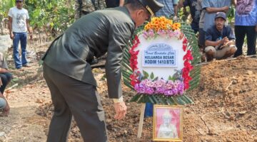 Wujud Penghormatan Terakhir Kepada Anggota Veteran, Kodim 1410/Bantaeng Gelar Upacara Pemakaman Secara Militer