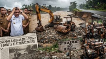 Percepatan Rehabilitasi dan Rekonstruksi Pusat Kirim Alat Berat Rusak, Bupati Aceh Tenggara: Kami Sangat Kecewa dengan Vendor Pusat